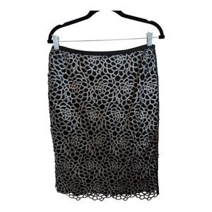 Gracia Silver Over Black Skirt Size Medium Holiday Party NWOT